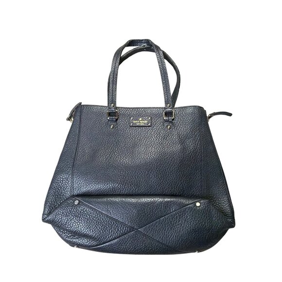 Kate Spade Black Leather Satchel handbag With Textured Finish - Picture 2 of 11